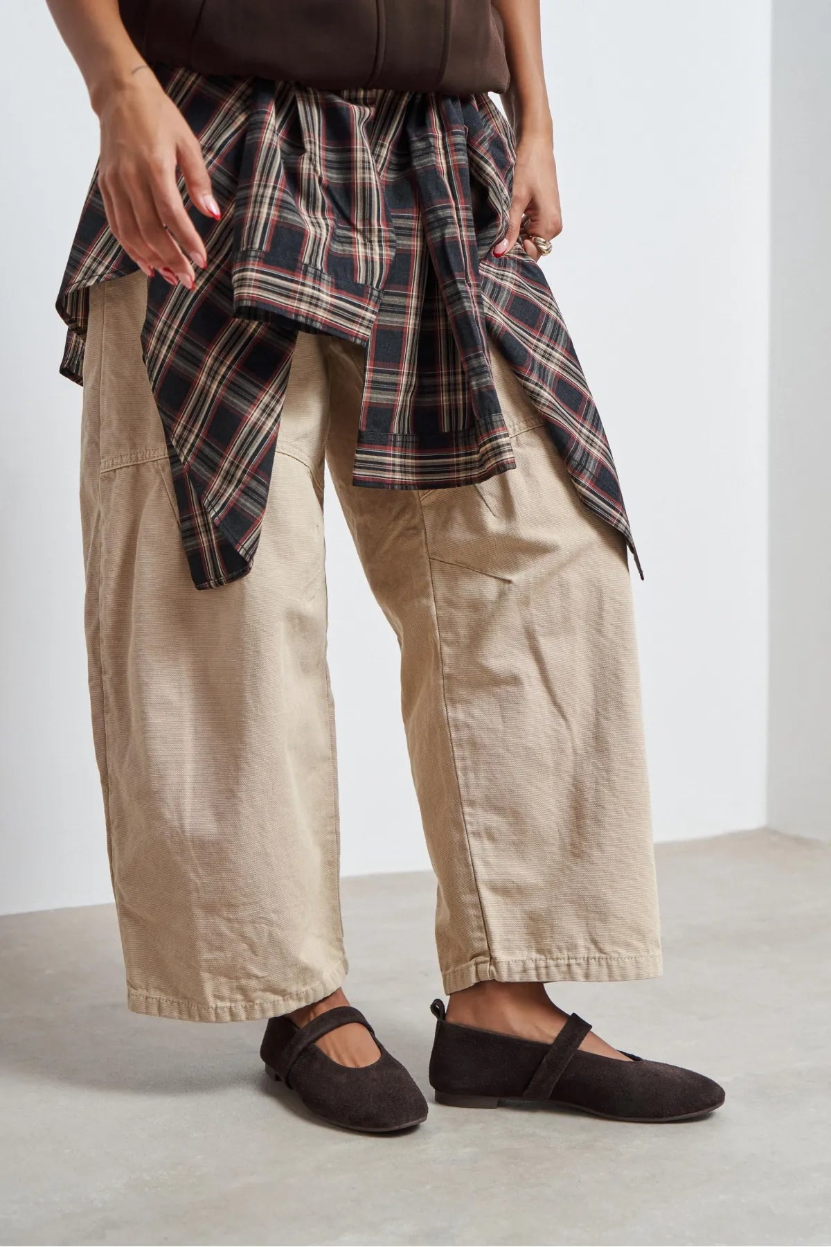 Tectum – Bitter Brown Suede Genuine Leather Ballet Flats