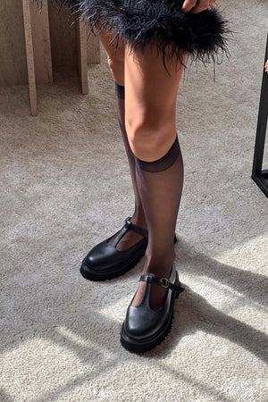 STANA BLACK BUCKLE DETAIL THICK-SOLED WOMEN'S SHOES - PRE ORDER