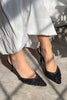Sara Black Net Bead Detailed Pointed Toe Women's High Heel Shoes