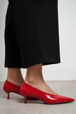 TINKY Red Rustic Pointed Toe Women’s Low Heel Shoes