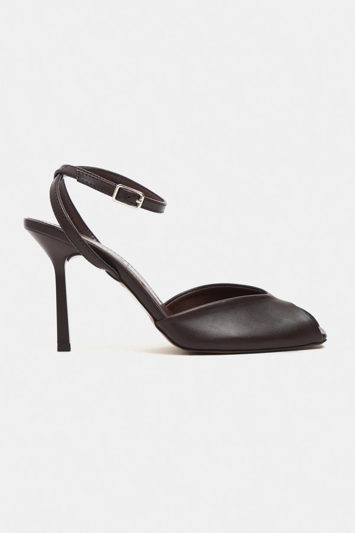 VELORA Coffee Matte Square Toe Open Front Ankle Strap Women’s Heeled Shoes | FOOTWEAR | Heels | Lebbse VELORA Coffee Matte Square Toe Open Front Ankle Strap Women’s Heeled Shoes | FOOTWEAR | Heels | Lebbse