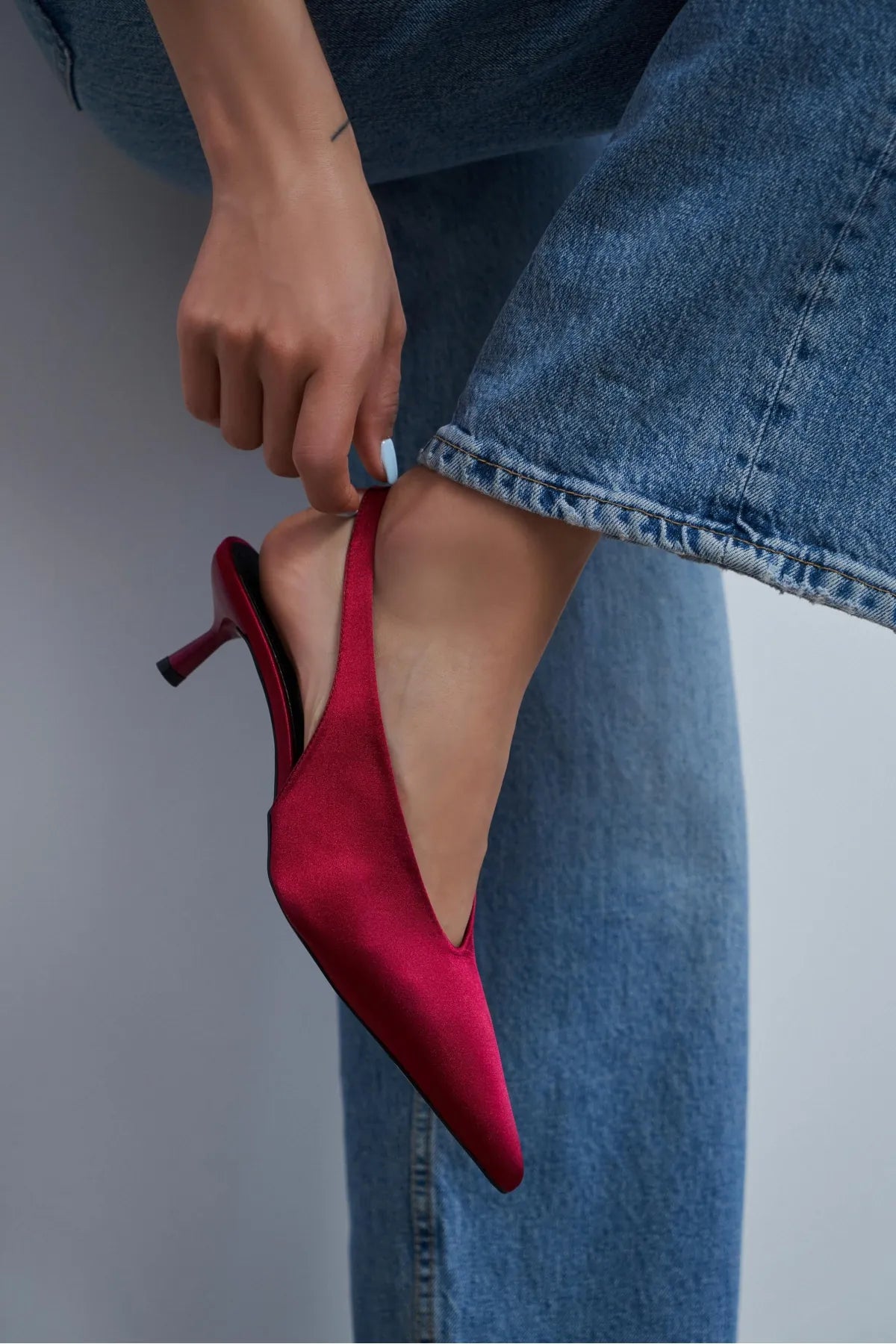 WILSON Burgundy Satin Neoprene Slingback Women’s Heels | FOOTWEAR | Heels | Lebbse WILSON Burgundy Satin Neoprene Slingback Women’s Heels | FOOTWEAR | Heels | Lebbse