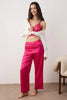 Cherry Plain Lace Satin Weave Pajama Set