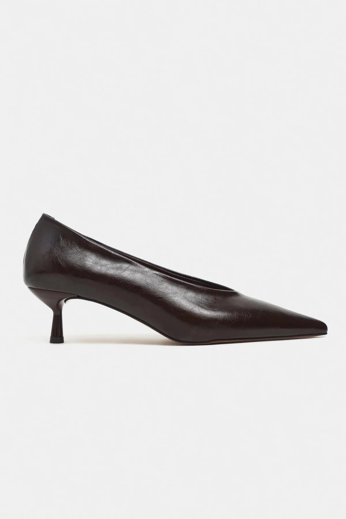 TINKY Coffee Rustic Pointed Toe Women’s Low Heel Shoes