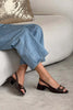 Ernest Coffee Wrinkled Matte Belt Detailed Short Heeled Women's Sandals - PRE OREDER