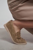 BERY Rome Beige Suede Genuine Leather Women’s Loafer
