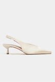 WILSON Butter Yellow Satin Neoprene Slingback Women’s Heels