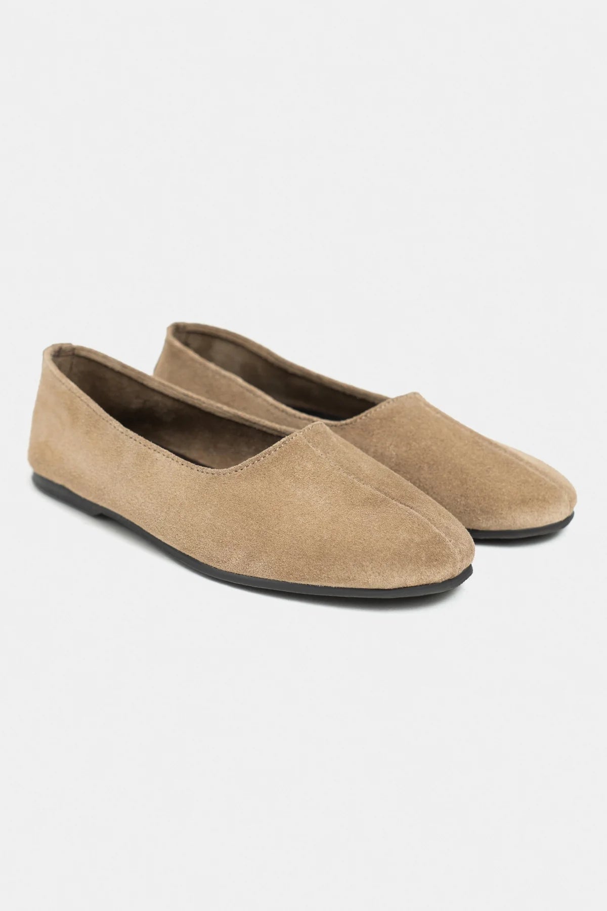 ROSEL Rome Beige Genuine Leather Women’s Ballet Flats
