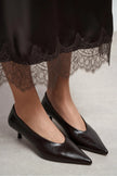 TINKY Coffee Rustic Pointed Toe Women’s Low Heel Shoes