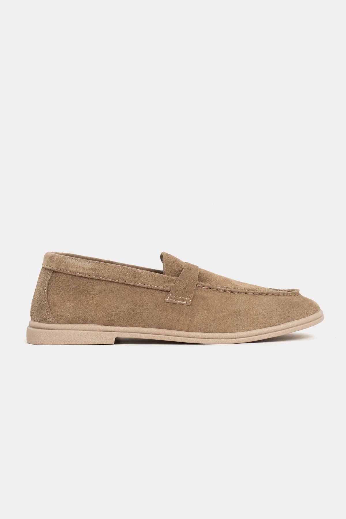 BERY Rome Beige Suede Genuine Leather Women’s Loafer