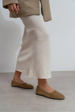 ROSEL Rome Beige Genuine Leather Women’s Ballet Flats