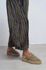 MAREN Rome Beige Suede Leather Laser-Cut Buckle Detail Wedge Sole Women's Espadrille Sandals