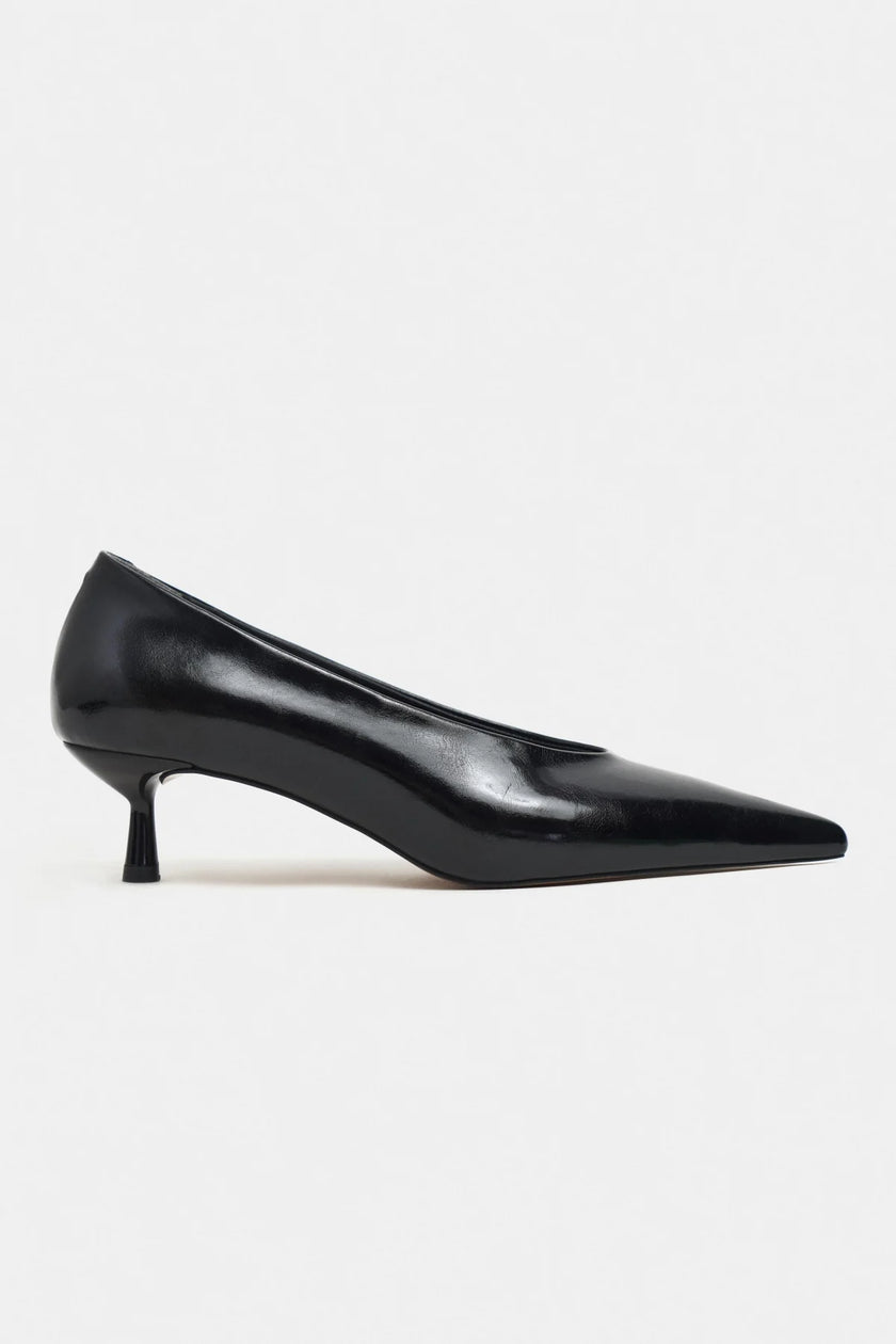 TINKY Black Rustic Pointed Toe Women’s Low Heel Shoes
