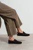 DOBY Coffee Suede Genuine Leather Lace-Up Women’s Loafer Shoes