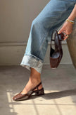 Andrina Beige Patent Leather Belt Detail Ankle-Tied Women's High Heel Shoes