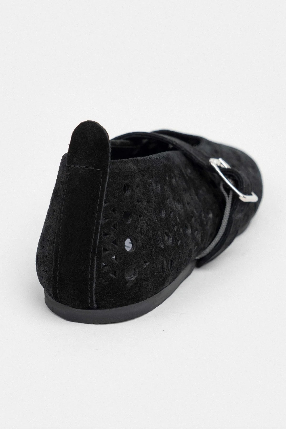 PATTER BLACK SUEDE STUDDED GENUINE LEATHER BUCKLE DETAIL FLAT SOLE WOMEN'S BALLERINA | Flats | FOOTWEAR | Loafers PATTER BLACK SUEDE STUDDED GENUINE LEATHER BUCKLE DETAIL FLAT SOLE WOMEN'S BALLERINA | Flats | FOOTWEAR | Loafers