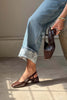Andrina Beige Patent Leather Belt Detail Ankle-Tied Women's High Heel Shoes
