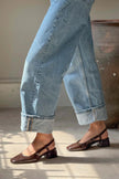 Andrina Beige Patent Leather Belt Detail Ankle-Tied Women's High Heel Shoes