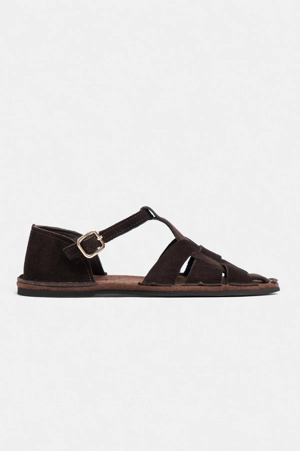 SOLTO Coffee Suede Leather Buckle Detail Flat Women’s Sandals | FOOTWEAR | SANDALET | Lebbse SOLTO Coffee Suede Leather Buckle Detail Flat Women’s Sandals | FOOTWEAR | SANDALET | Lebbse