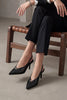 AGIRA Black Buckle Detail Pointed Toe Slingback Women’s Stiletto Heels
