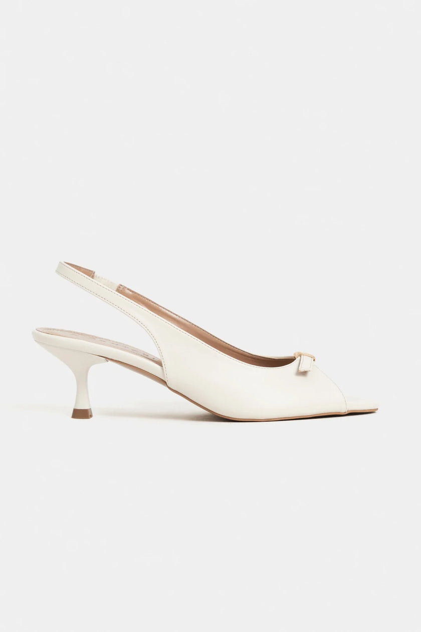 RONE Beige Matte Pointed Toe Open Front Buckle Women’s Heeled Shoes - Pre order