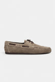 DOBY Dark Beige Suede Genuine Leather Lace-Up Women’s Loafer Shoes