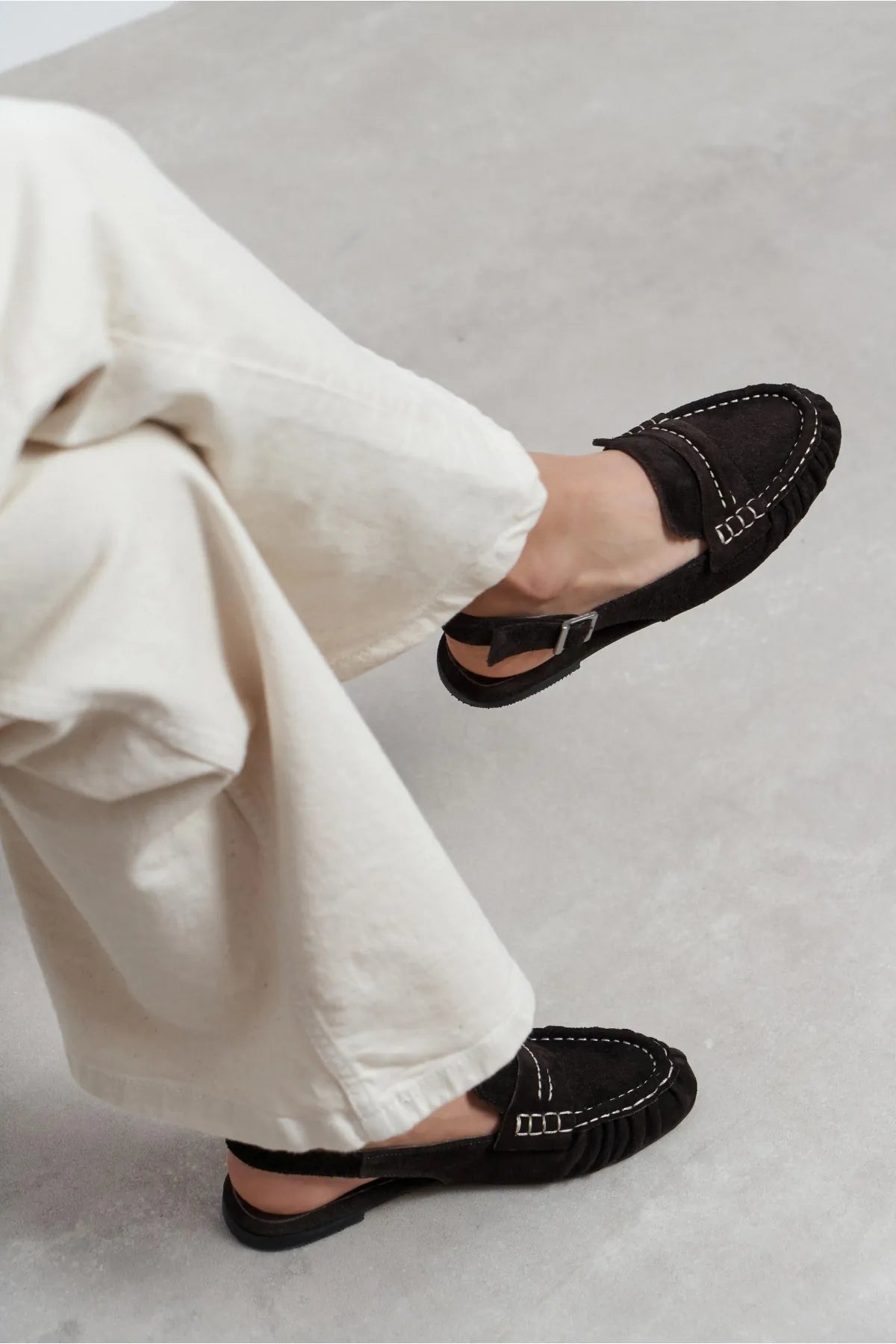 VELVET Bitter Coffee Suede Buckle Detail Women’s Flat Loafer Sandals | FOOTWEAR | Loafers | SANDALET | Lebbse VELVET Bitter Coffee Suede Buckle Detail Women’s Flat Loafer Sandals | FOOTWEAR | Loafers | SANDALET | Lebbse