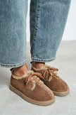 LUSHA Desert Dark Beige Genuine Suede Leather Fur-Lined Lace-Up Shoes – 2 cm