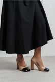 EMILY NUDE & BLACK CAP-TOE BLOCK HEEL WOMEN’S SHOE