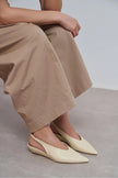 NINO Butter Yellow Matte Pointed Toe Back Strap Women’s Wedge Heel Shoes