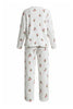 White Floral Soft Touch Ribbed Knit Pajama Set