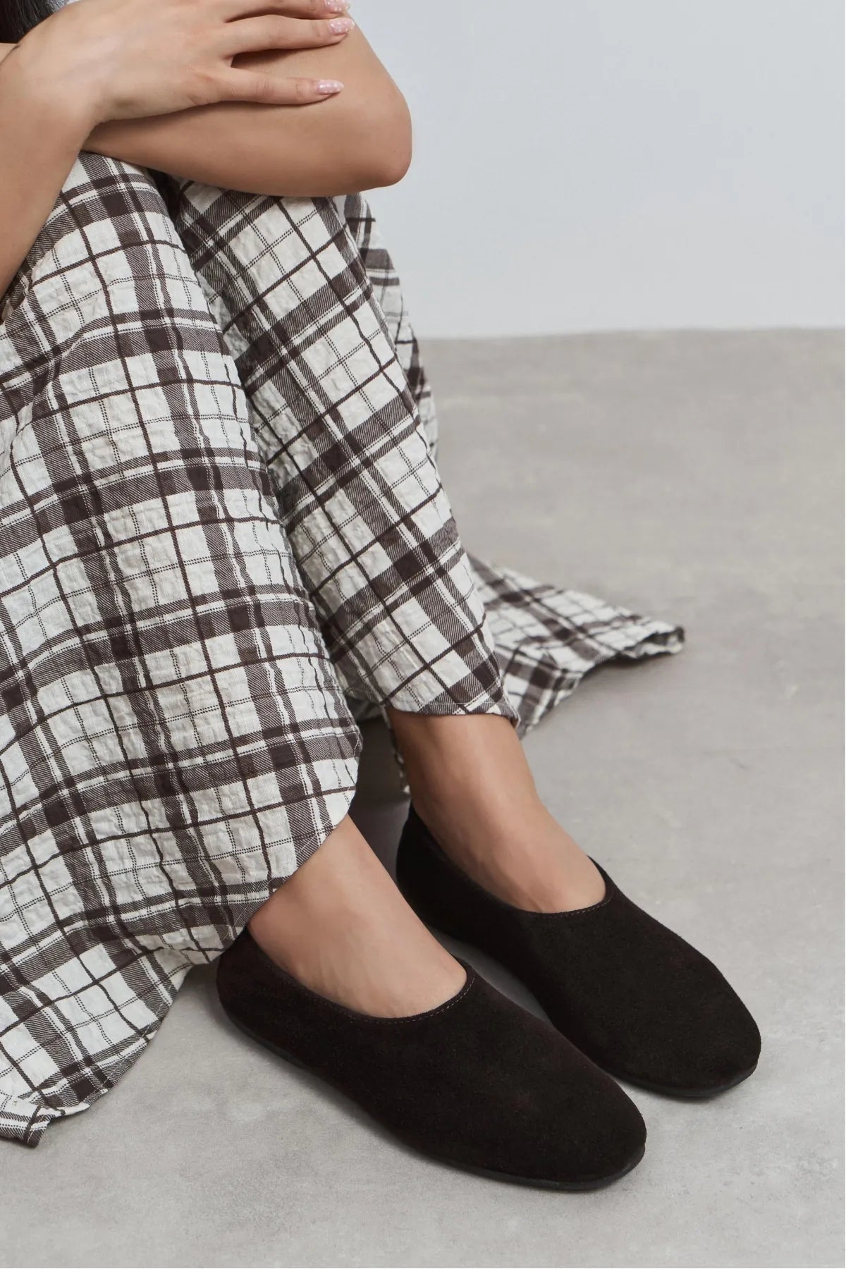 BINNEY Bitter Coffee Suede Leather Women’s Ballerina Flats