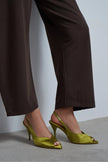 ROXY Light Green Satin Ankle Strap Open Toe Women’s Heels