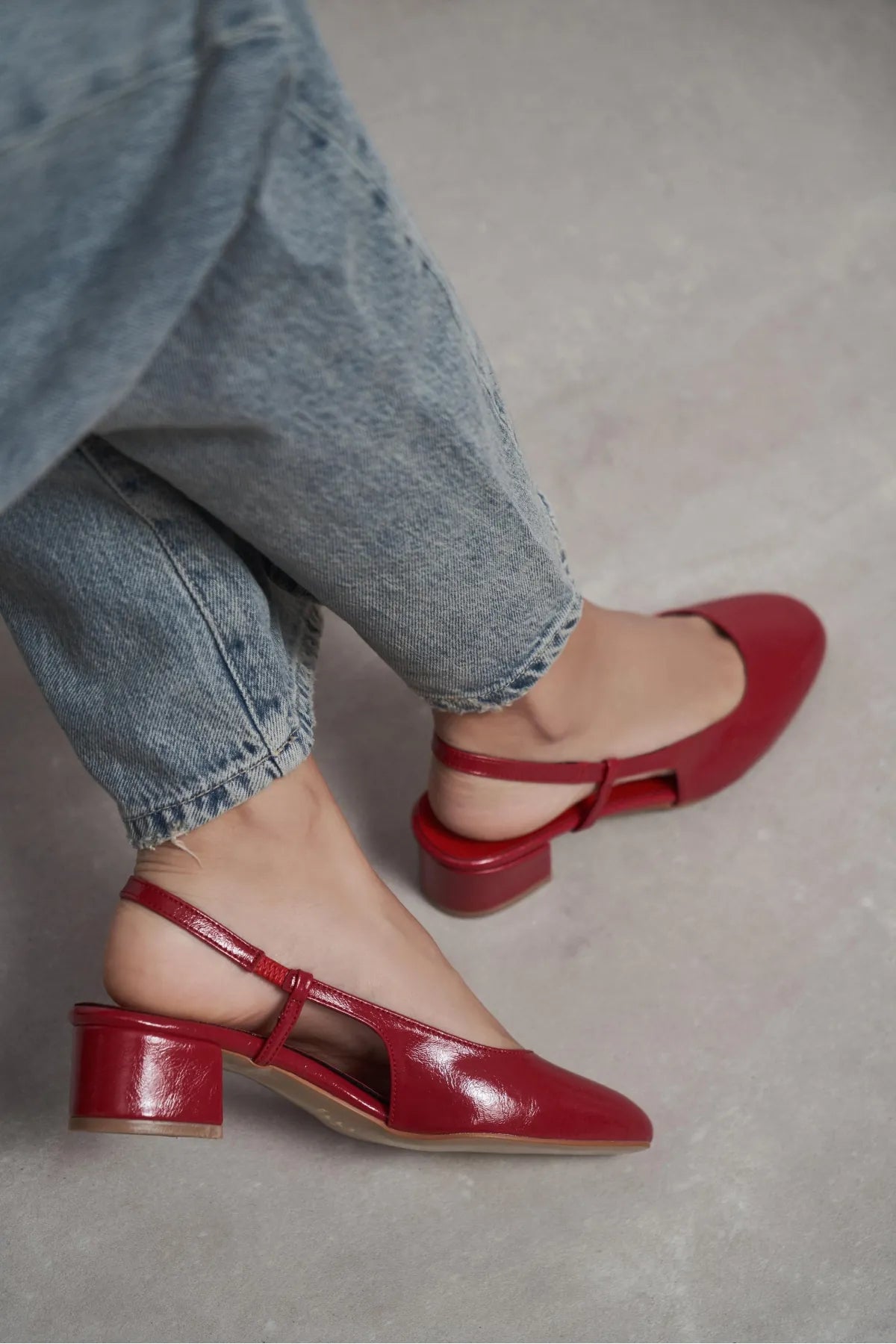 HARMONY Red Rustic Pattern Square Toe Buckle Detail Women’s Low Heel Ballet Flats | Ballet Flats | Heels | Lebbse HARMONY Red Rustic Pattern Square Toe Buckle Detail Women’s Low Heel Ballet Flats | Ballet Flats | Heels | Lebbse