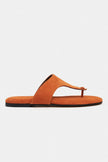 ALMIRA ORANGE SUEDE LEATHER WOMEN’S FLAT TOE-POST SLIPPERS