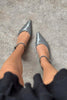 Agatha Grey Wrinkled Matte Pointed Toe Ankle-Tie Women's High Heel Shoes