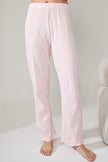 Pink 100% Cotton Piping Detail Cherry Embroidered Pointelle/Ribbed Knit Pajama Set