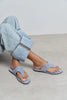 ALMIRA BABY BLUE SUEDE LEATHER WOMEN’S FLAT TOE-POST SLIPPERS