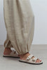 CUTE Beige Rustic Double Strap Flat Sole Women’s Slippers