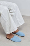 MODI BABY BLUE SUEDE LEATHER WOMEN’S CLOSED SLIPPERS