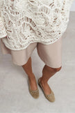Esther – Rome Beige Suede Genuine Leather Ballet Flats