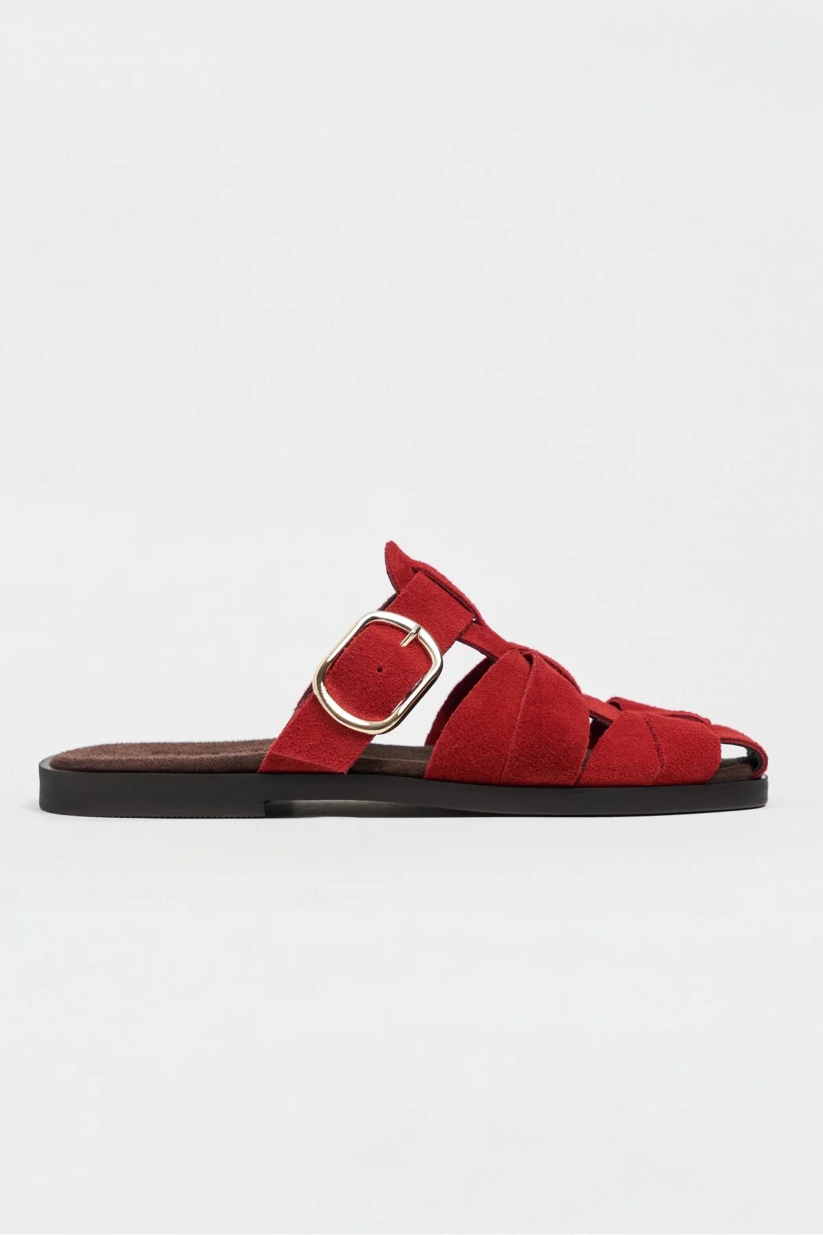 HONEY Red Genuine Suede Buckle Detail Flat Women’s Slippers | FOOTWEAR | Slipper | Lebbse HONEY Red Genuine Suede Buckle Detail Flat Women’s Slippers | FOOTWEAR | Slipper | Lebbse