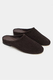 PALYA BITTER BROWN SUEDE STUDDED GENUINE LEATHER WOMEN’S FLAT SLIPPERS