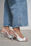 MAIA Pearl Satin Pointed Toe Open Front Women’s Heels
