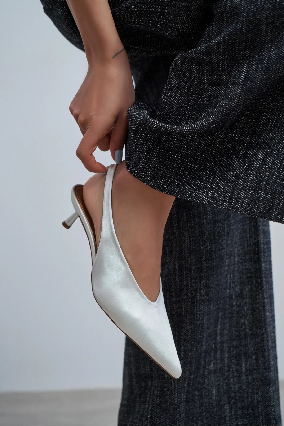 WILSON Pearl Satin Neoprene Slingback Women’s Heels