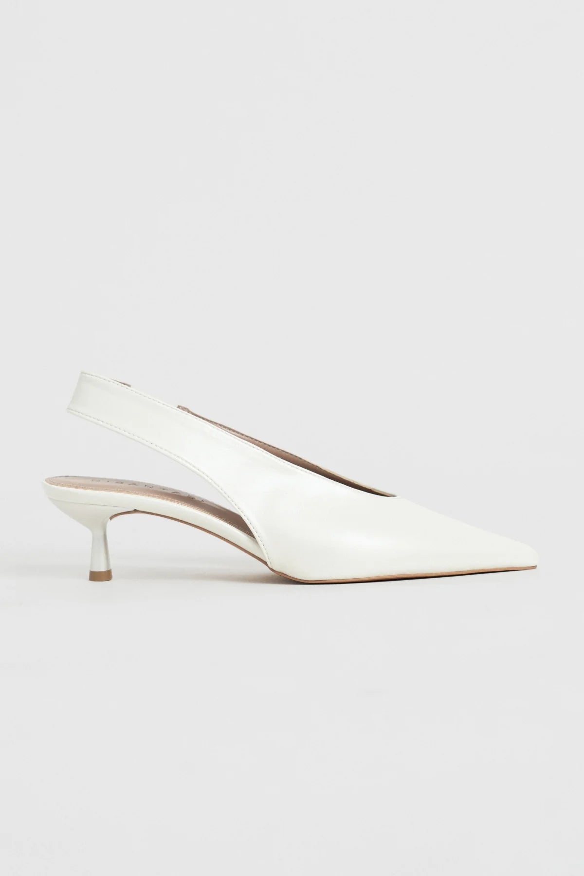 LUNIX Pearl Matte Pointed Toe Slingback Women’s Thin Heel Shoes