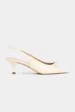 RONE Butter Yellow Matte Pointed Toe Open Front Buckle Women’s Shoes