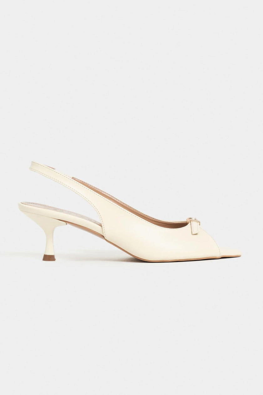 RONE Butter Yellow Matte Pointed Toe Open Front Buckle Women’s Shoes