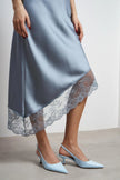 MEGY Baby Blue Matte Slingback Pointed-Toe Women's Heels
