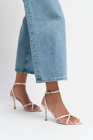 TALEN TEN SATIN ANKLE BELT DETAIL WOMEN'S THIN-HEEL SHOES